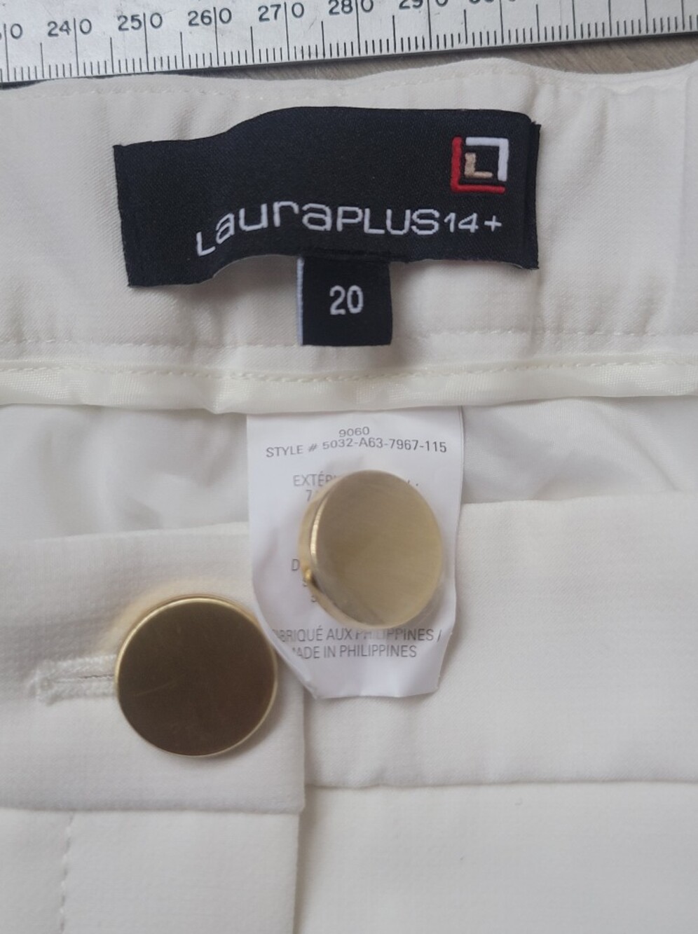 LAURAPLUS 14+ Cropped Cream Dress Pants - Picture 3 of 9
